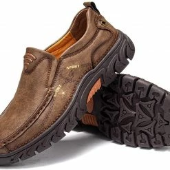 Nuheel® Mens Slip On Loafer Leather Casual Oxford Shoes Hand Stitching