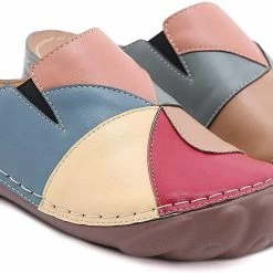 Nuheel® Woman Clogs Shoes For Women Summer Leather Slippers Loafers