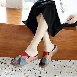 Nuheel® Woman Clogs Shoes For Women Summer Leather Slippers Loafers