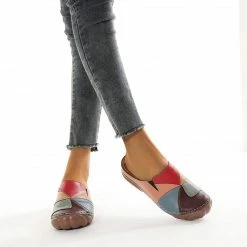 Nuheel® Woman Clogs Shoes For Women Summer Leather Slippers Loafers