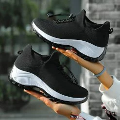 Nuheel® Woman Womens Slip On Walking Shoes Arch Support Sock Sneakers Comfy Nursing Shoes 90 Nuheel® Woman Womens Slip On Walking Shoes Arch Support Sock Sneakers Comfy Nursing Shoes