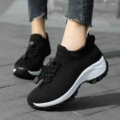 Nuheel® Woman Womens Slip On Walking Shoes Arch Support Sock Sneakers Comfy Nursing Shoes 91 Nuheel® Woman Womens Slip On Walking Shoes Arch Support Sock Sneakers Comfy Nursing Shoes