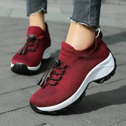 Nuheel® Woman Womens Slip On Walking Shoes Arch Support Sock Sneakers Comfy Nursing Shoes 68 Nuheel® Woman Womens Slip On Walking Shoes Arch Support Sock Sneakers Comfy Nursing Shoes