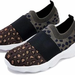 Nuheel® Women's Lightweight Sneakers Fashion Leopard Slip On Shoes Sports Gym Athletic Walking Shoes Woman