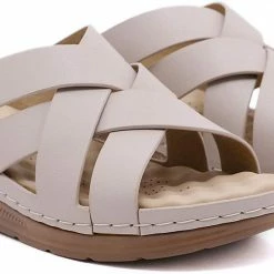 Nuheel® Woman Women Wedge Sandals PU Leather Open Toe Filp Flops Platform Shoes