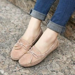 Nuheel® NUHEEL Flats Loafers Shoes For Women Classic Handsewn Suede Leather Anti-Slip