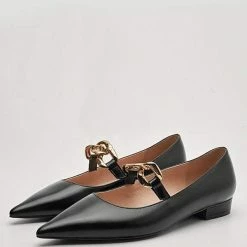 Nuheel® Nuheel Elastic Chain Mary Jane Designer Shoes Pointed Flats For Women Single Shoes