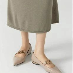 Nuheel® Nuheel Elastic Chain Mary Jane Designer Shoes Pointed Flats For Women Single Shoes