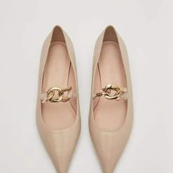 Nuheel® Nuheel Elastic Chain Mary Jane Designer Shoes Pointed Flats For Women Single Shoes