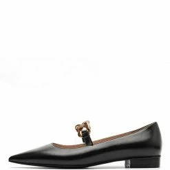 Nuheel® Nuheel Elastic Chain Mary Jane Designer Shoes Pointed Flats For Women Single Shoes