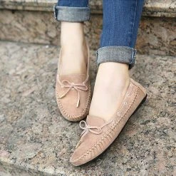 Nuheel® NUHEEL Flats Loafers Shoes For Women Classic Handsewn Suede Leather Anti-Slip