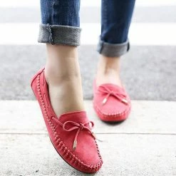 Nuheel® NUHEEL Flats Loafers Shoes For Women Classic Handsewn Suede Leather Anti-Slip