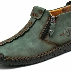 Nuheel® Mens Retro Hand Stitched Lace Up Casual Shoes Flat Loafers Flats Oxford Shoes Man