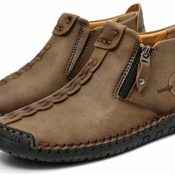 Nuheel® Mens Retro Hand Stitched Lace Up Casual Shoes Flat Loafers Flats Oxford Shoes Man