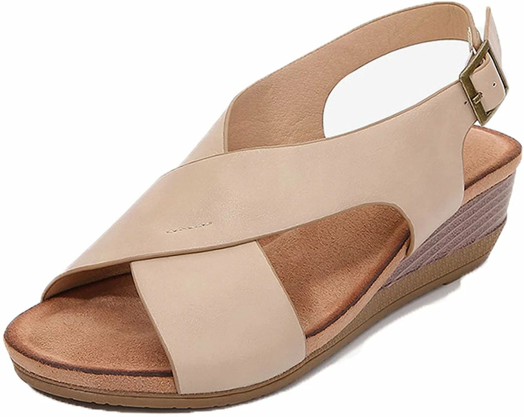 Nuheel® Vintage Wedges Bohemia Sandals For Women Cross Strap Platform Sandals