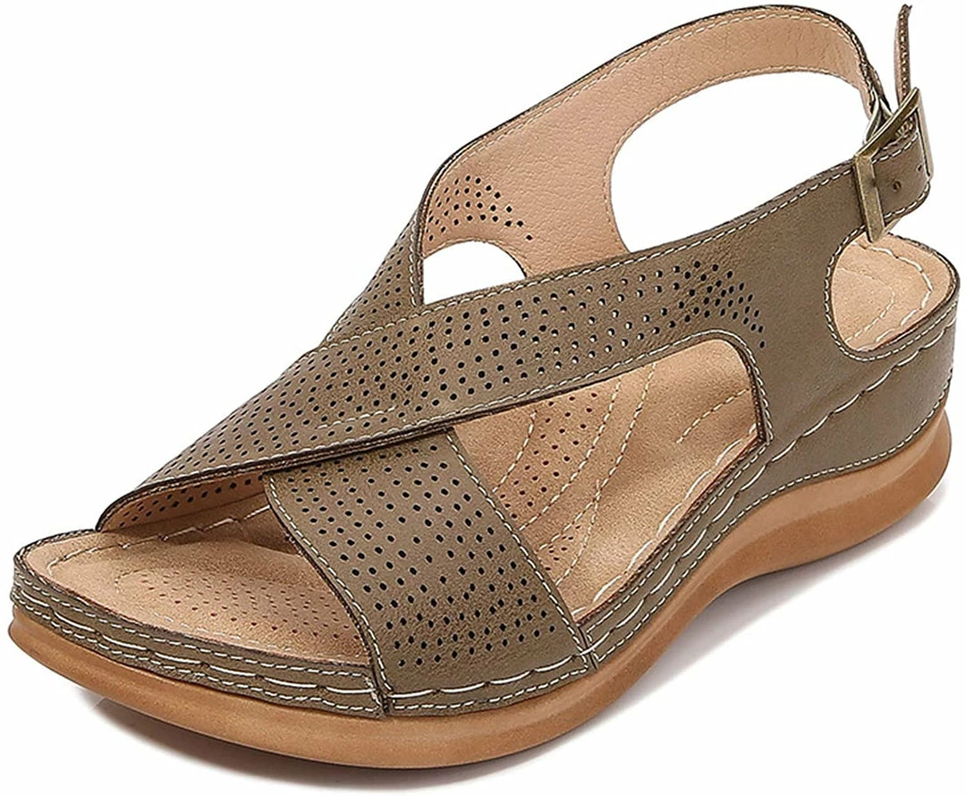 Nuheel® Vintage Wedges Bohemia Sandals For Women Cross Strap Platform Sandals