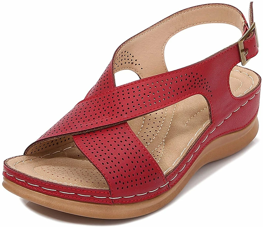 Nuheel® Vintage Wedges Bohemia Sandals For Women Cross Strap Platform Sandals
