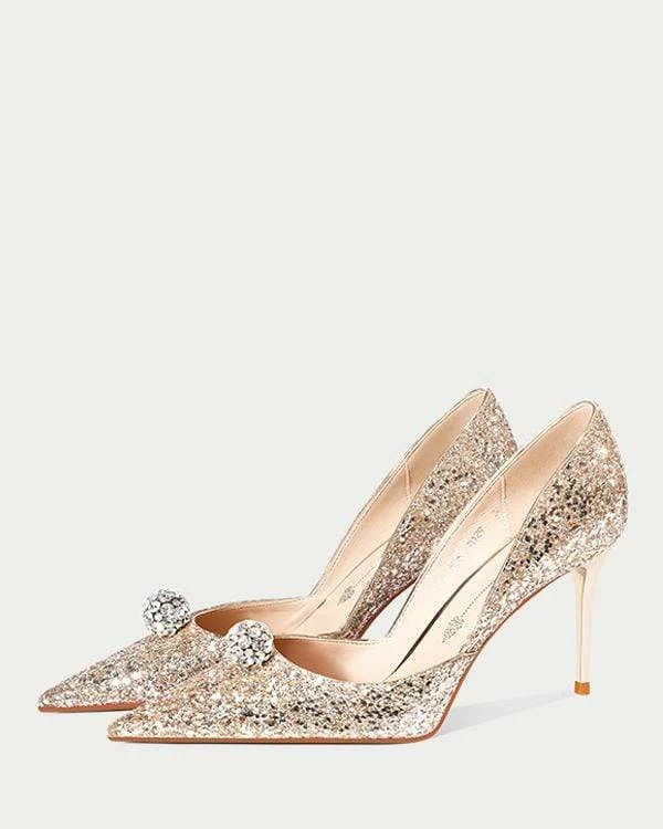 Nuheel White Veil Wedding Shoes Golden Rhinestone Thin Heel Bridesmaid Shoes 5 Nuheel White Veil Wedding Shoes Golden Rhinestone Thin Heel Bridesmaid Shoes