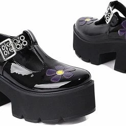 Nuheel® Gothic Platform Lolita Shoes Women's Chunky High Heel Platform Ankle Strap Pumps Woman 59 Nuheel® Gothic Platform Lolita Shoes Women's Chunky High Heel Platform Ankle Strap Pumps Woman