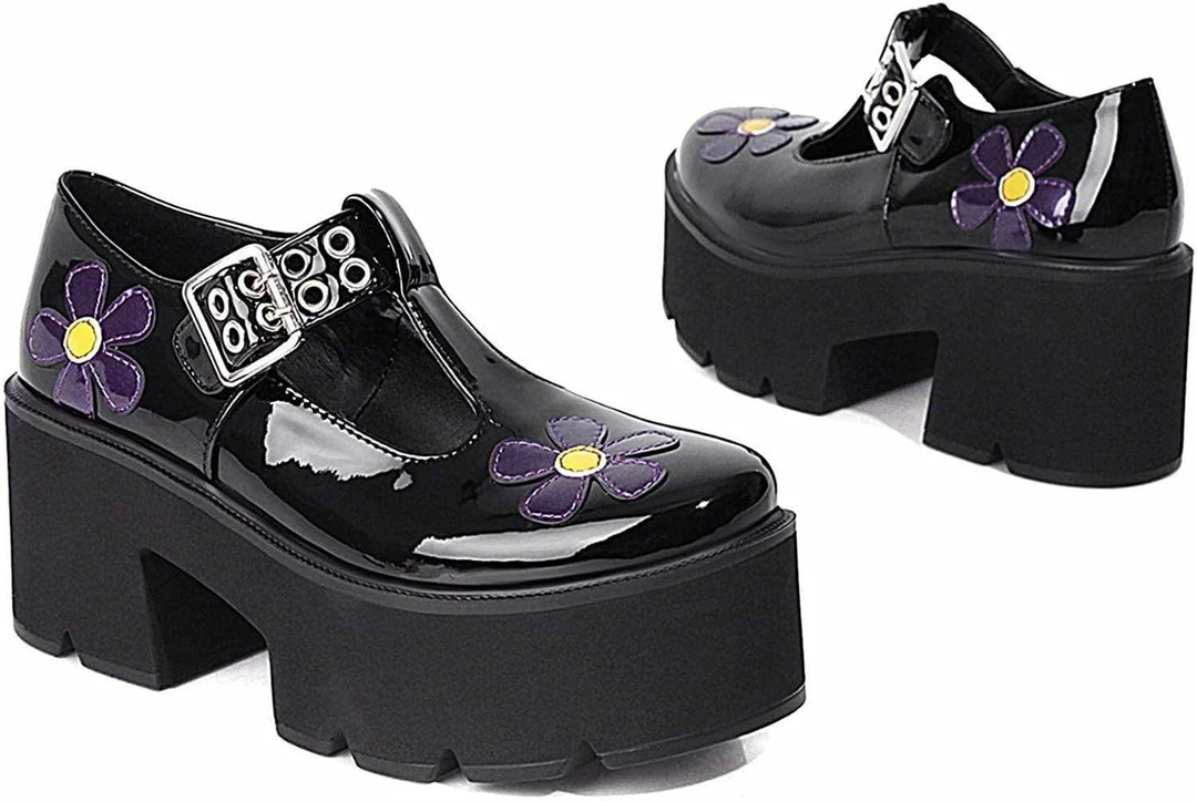 Nuheel® Gothic Platform Lolita Shoes Women's Chunky High Heel Platform Ankle Strap Pumps Woman 16 Nuheel® Gothic Platform Lolita Shoes Women's Chunky High Heel Platform Ankle Strap Pumps Woman