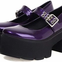 Nuheel® Gothic Platform Lolita Shoes Women's Chunky High Heel Platform Ankle Strap Pumps Woman