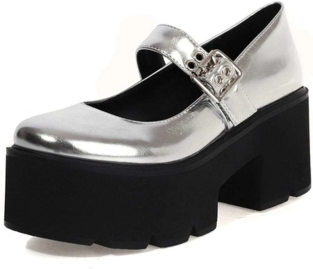 Nuheel® Gothic Platform Lolita Shoes Women's Chunky High Heel Platform Ankle Strap Pumps Woman 29 Nuheel® Gothic Platform Lolita Shoes Women's Chunky High Heel Platform Ankle Strap Pumps Woman