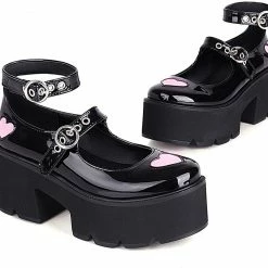 Nuheel® Gothic Platform Lolita Shoes Women's Chunky High Heel Platform Ankle Strap Pumps Woman 78 Nuheel® Gothic Platform Lolita Shoes Women's Chunky High Heel Platform Ankle Strap Pumps Woman