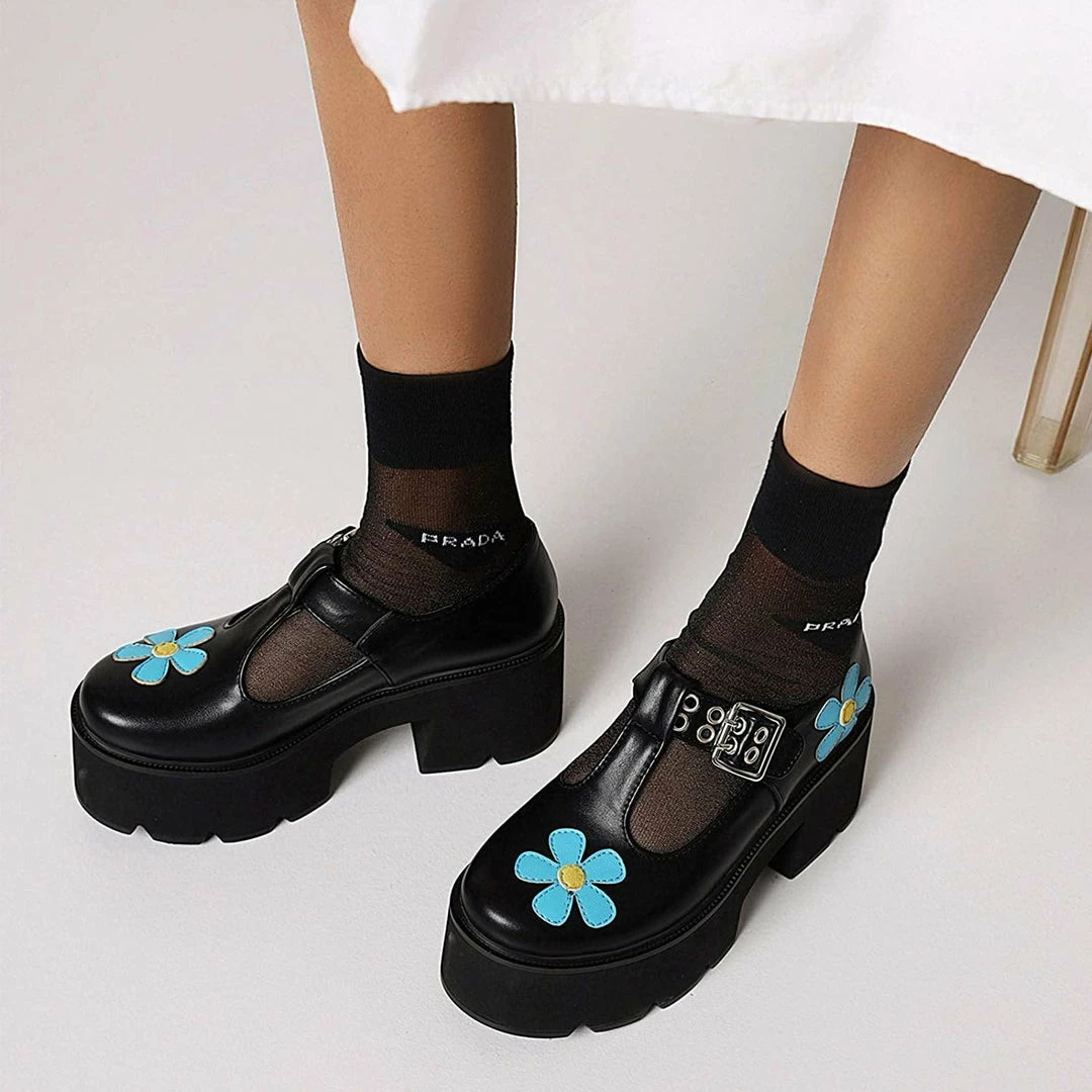 Nuheel® Gothic Platform Lolita Shoes Women's Chunky High Heel Platform Ankle Strap Pumps Woman 26 Nuheel® Gothic Platform Lolita Shoes Women's Chunky High Heel Platform Ankle Strap Pumps Woman