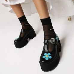 Nuheel® Gothic Platform Lolita Shoes Women's Chunky High Heel Platform Ankle Strap Pumps Woman 71 Nuheel® Gothic Platform Lolita Shoes Women's Chunky High Heel Platform Ankle Strap Pumps Woman