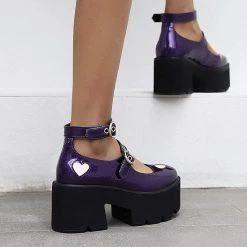Nuheel® Gothic Platform Lolita Shoes Women's Chunky High Heel Platform Ankle Strap Pumps Woman 55 Nuheel® Gothic Platform Lolita Shoes Women's Chunky High Heel Platform Ankle Strap Pumps Woman