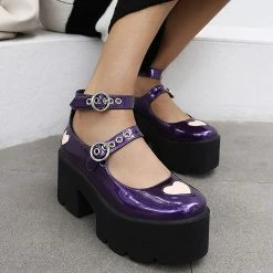 Nuheel® Gothic Platform Lolita Shoes Women's Chunky High Heel Platform Ankle Strap Pumps Woman 57 Nuheel® Gothic Platform Lolita Shoes Women's Chunky High Heel Platform Ankle Strap Pumps Woman