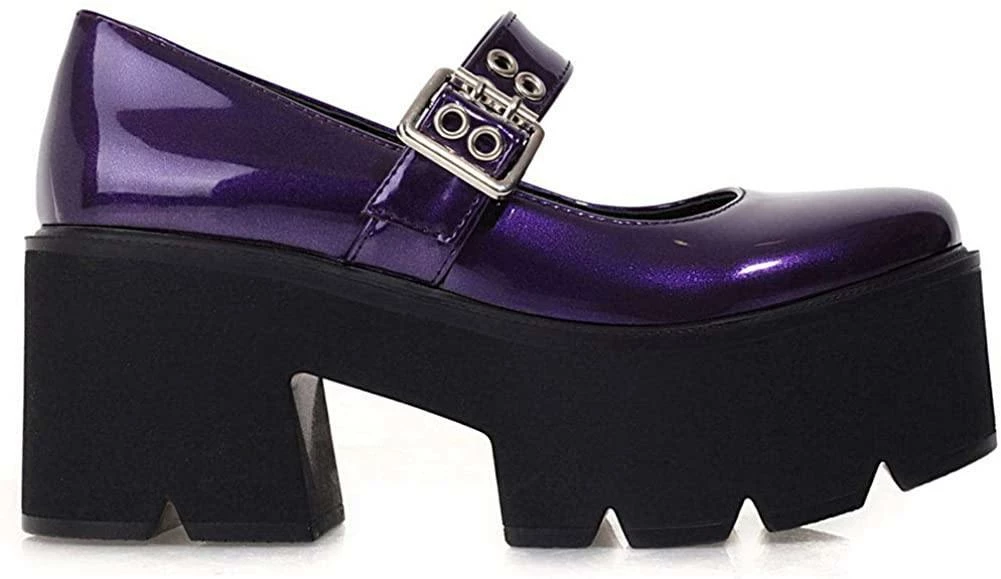 Nuheel® Gothic Platform Lolita Shoes Women's Chunky High Heel Platform Ankle Strap Pumps Woman 4 Nuheel® Gothic Platform Lolita Shoes Women's Chunky High Heel Platform Ankle Strap Pumps Woman