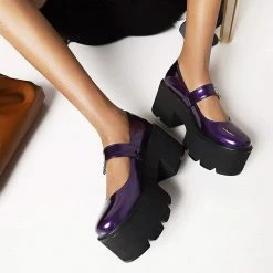Nuheel® Gothic Platform Lolita Shoes Women's Chunky High Heel Platform Ankle Strap Pumps Woman 51 Nuheel® Gothic Platform Lolita Shoes Women's Chunky High Heel Platform Ankle Strap Pumps Woman