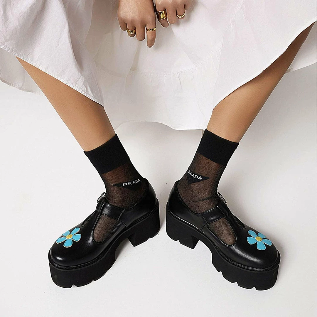 Nuheel® Gothic Platform Lolita Shoes Women's Chunky High Heel Platform Ankle Strap Pumps Woman 27 Nuheel® Gothic Platform Lolita Shoes Women's Chunky High Heel Platform Ankle Strap Pumps Woman