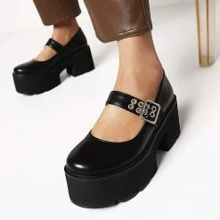 Nuheel® Gothic Platform Lolita Shoes Women's Chunky High Heel Platform Ankle Strap Pumps Woman 89 Nuheel® Gothic Platform Lolita Shoes Women's Chunky High Heel Platform Ankle Strap Pumps Woman
