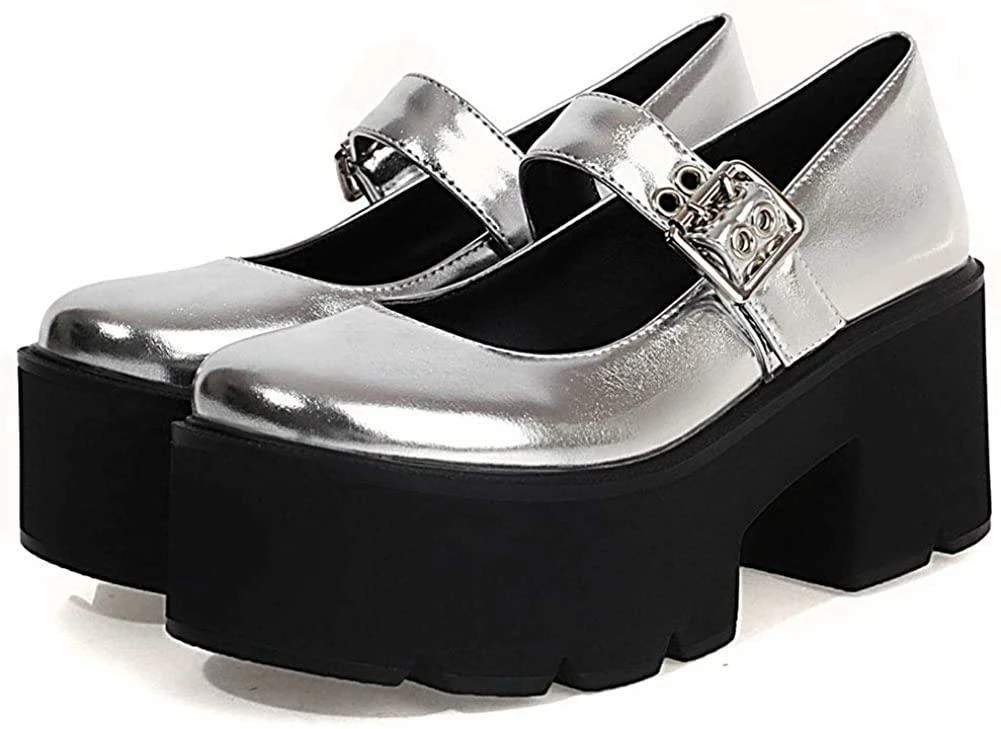 Nuheel® Gothic Platform Lolita Shoes Women's Chunky High Heel Platform Ankle Strap Pumps Woman 30 Nuheel® Gothic Platform Lolita Shoes Women's Chunky High Heel Platform Ankle Strap Pumps Woman