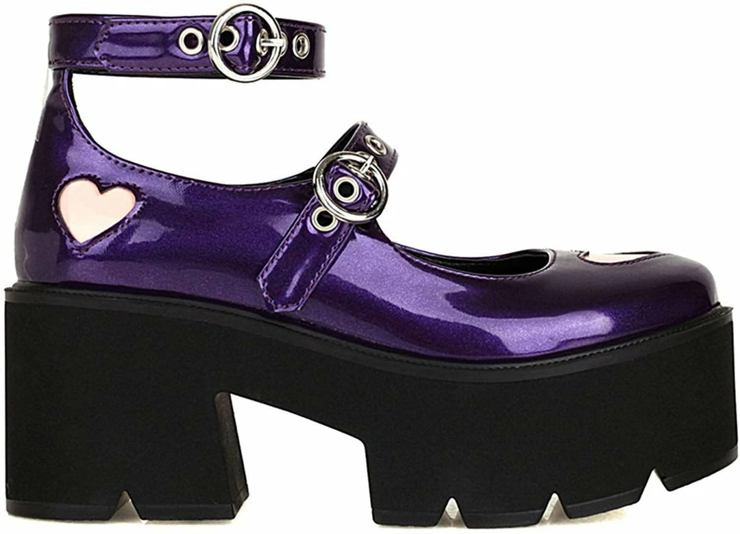 Nuheel® Gothic Platform Lolita Shoes Women's Chunky High Heel Platform Ankle Strap Pumps Woman 10 Nuheel® Gothic Platform Lolita Shoes Women's Chunky High Heel Platform Ankle Strap Pumps Woman