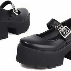 Nuheel® Gothic Platform Lolita Shoes Women's Chunky High Heel Platform Ankle Strap Pumps Woman 84 Nuheel® Gothic Platform Lolita Shoes Women's Chunky High Heel Platform Ankle Strap Pumps Woman