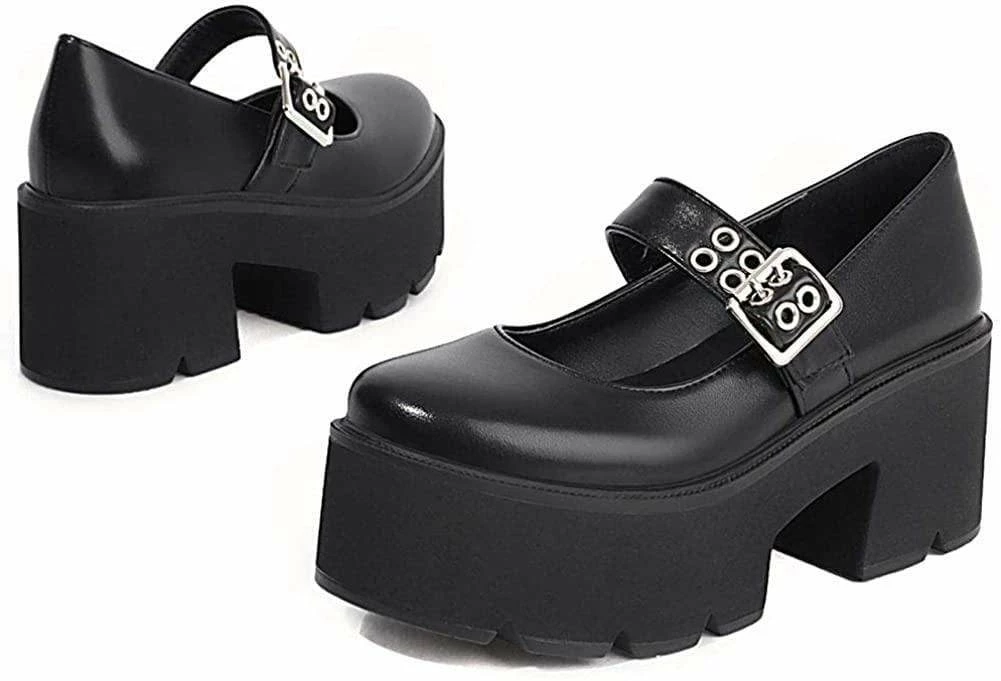 Nuheel® Gothic Platform Lolita Shoes Women's Chunky High Heel Platform Ankle Strap Pumps Woman 41 Nuheel® Gothic Platform Lolita Shoes Women's Chunky High Heel Platform Ankle Strap Pumps Woman