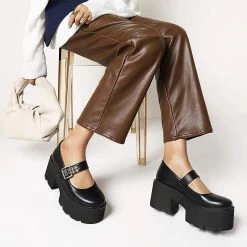 Nuheel® Gothic Platform Lolita Shoes Women's Chunky High Heel Platform Ankle Strap Pumps Woman 87 Nuheel® Gothic Platform Lolita Shoes Women's Chunky High Heel Platform Ankle Strap Pumps Woman