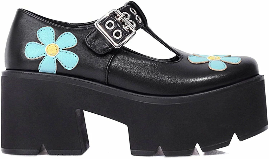 Nuheel® Gothic Platform Lolita Shoes Women's Chunky High Heel Platform Ankle Strap Pumps Woman 25 Nuheel® Gothic Platform Lolita Shoes Women's Chunky High Heel Platform Ankle Strap Pumps Woman