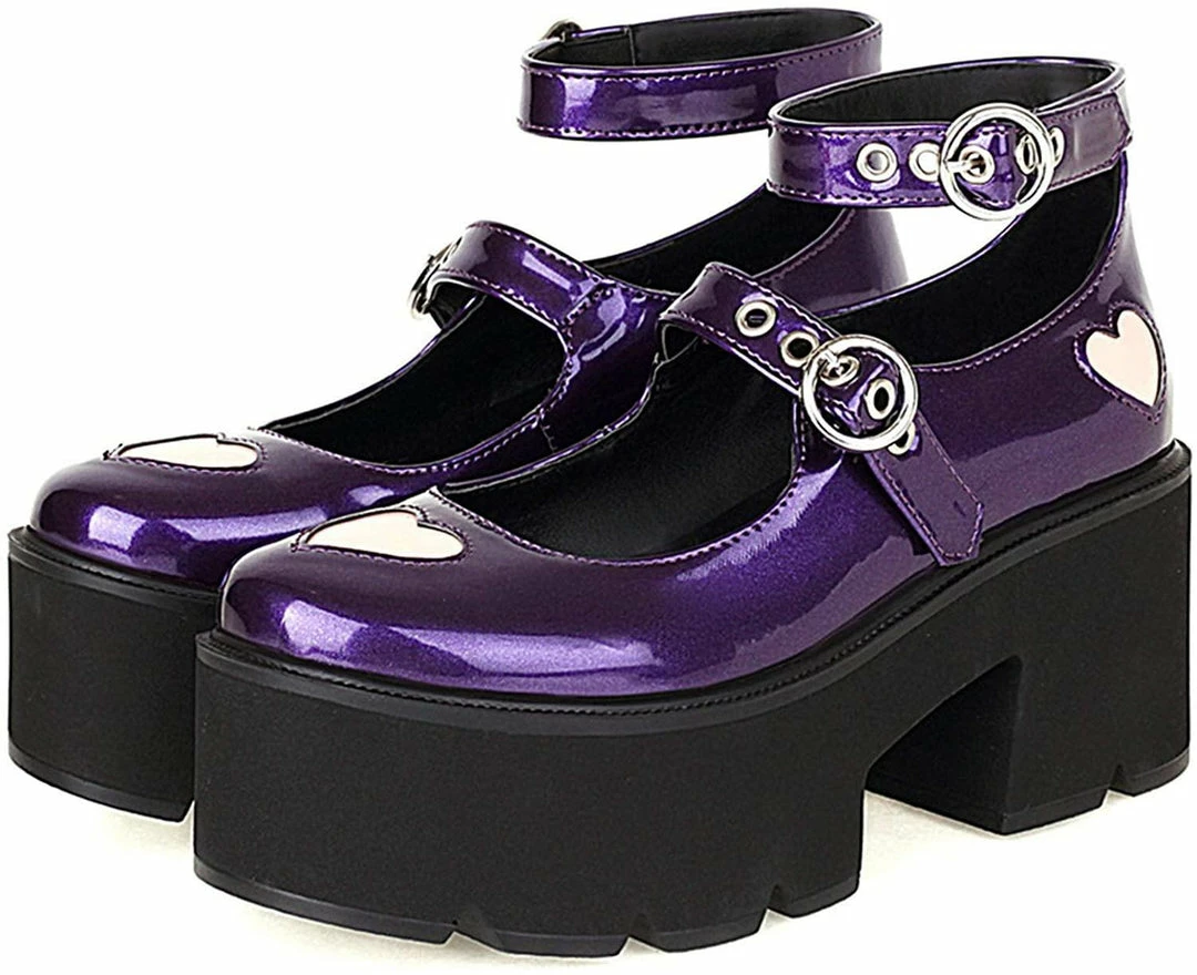 Nuheel® Gothic Platform Lolita Shoes Women's Chunky High Heel Platform Ankle Strap Pumps Woman 9 Nuheel® Gothic Platform Lolita Shoes Women's Chunky High Heel Platform Ankle Strap Pumps Woman