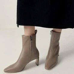 Nuheel® Nuheel Leather Ankle Boots Crocodile Pattern Booties For Women Black 11 Ankle & Bootie