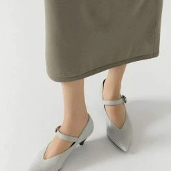 Nuheel® Heels Nuheel Pointed Toe Strap Mid-Heel Mary Jane Witch Shoes Designer Shoes