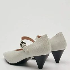 Nuheel® Heels Nuheel Pointed Toe Strap Mid-Heel Mary Jane Witch Shoes Designer Shoes