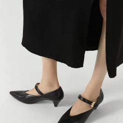 Nuheel® Heels Nuheel Pointed Toe Strap Mid-Heel Mary Jane Witch Shoes Designer Shoes