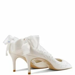 Nuheel® Nuheel French Embroidery Bridal Shoes Stilettos Wedding Shoes For Bride Bow White Heels 12 Nuheel® Nuheel French Embroidery Bridal Shoes Stilettos Wedding Shoes For Bride Bow White Heels