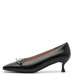 Nuheel® Nuheel Kitten Heel Commuter Pumps Leather Heels Designer Square Head Single Shoes