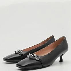 Nuheel® Nuheel Kitten Heel Commuter Pumps Leather Heels Designer Square Head Single Shoes