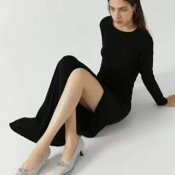 Nuheel® Nuheel Kitten Heel Commuter Pumps Leather Heels Designer Square Head Single Shoes